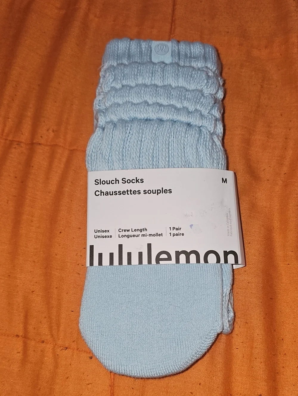 Lululemon Slouch Socks,crew Length! Nwts, FOAM!! Beautiful, Sz Med!